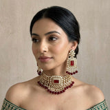 Anushka Ruby Kundan Choker Set - Ahseya & Co