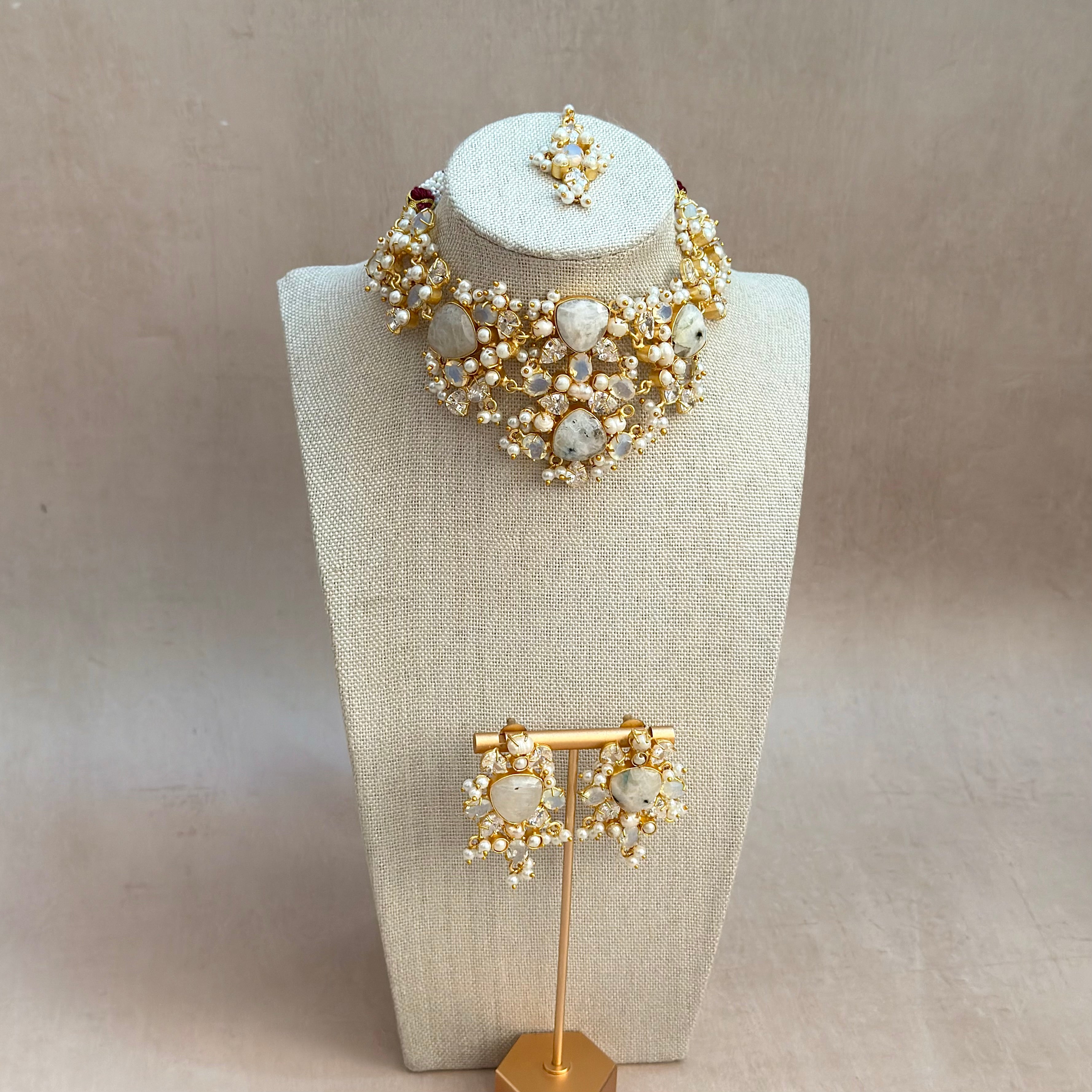 Qamara Crystal Choker Set - Ahseya & Co
