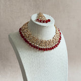 Henna Red Kundan Necklace Set