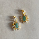 Oceane Green Crystal Drop Earrings