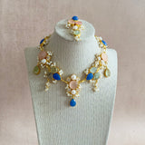 Bali Blue Pink Necklace Set - Ahseya & Co