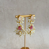 Aylaan Pink Crystal Drop Earrings