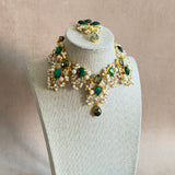 Mireya Green Crystal Choker Set
