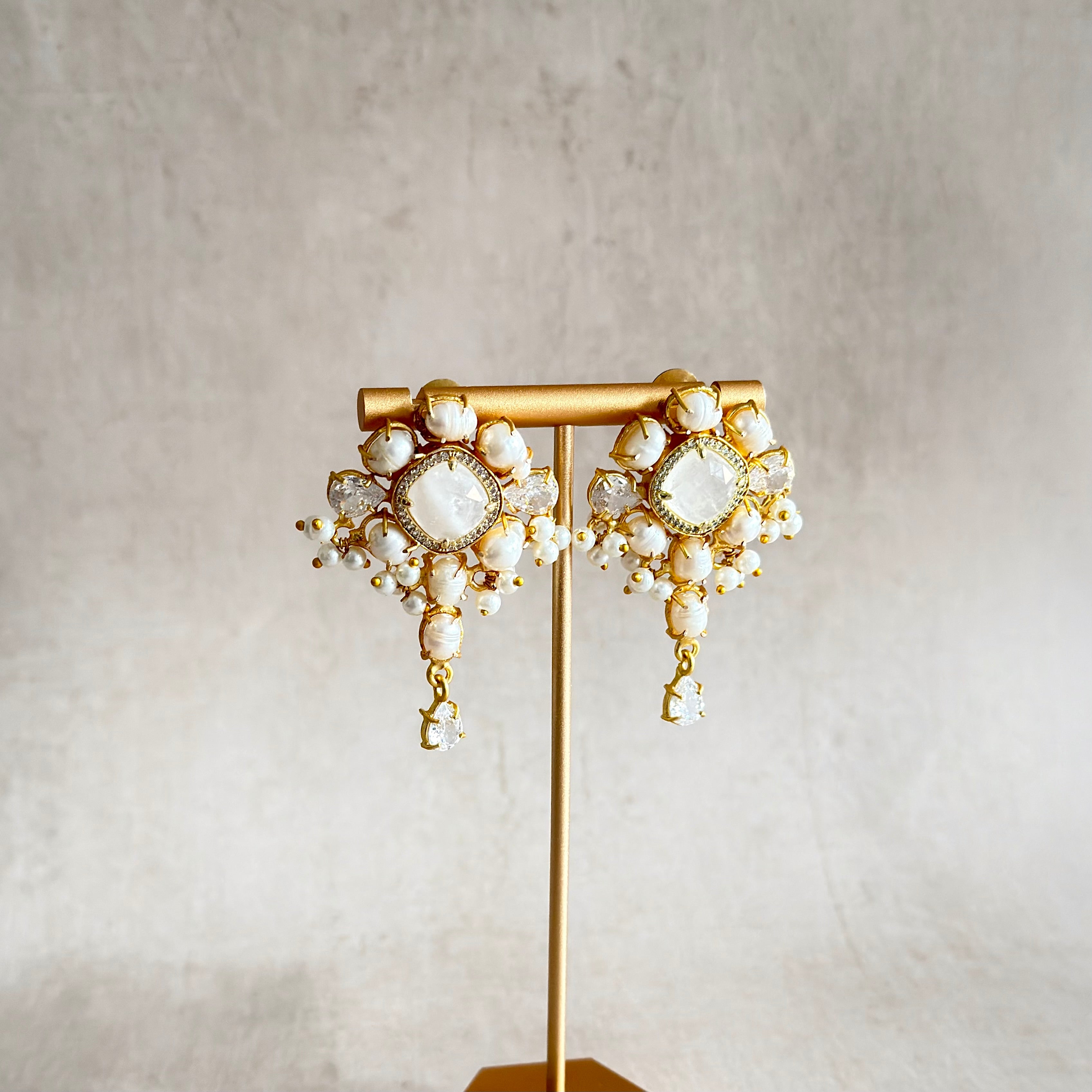 Reina Quartz Crystal Drop Earrings - Ahseya & Co