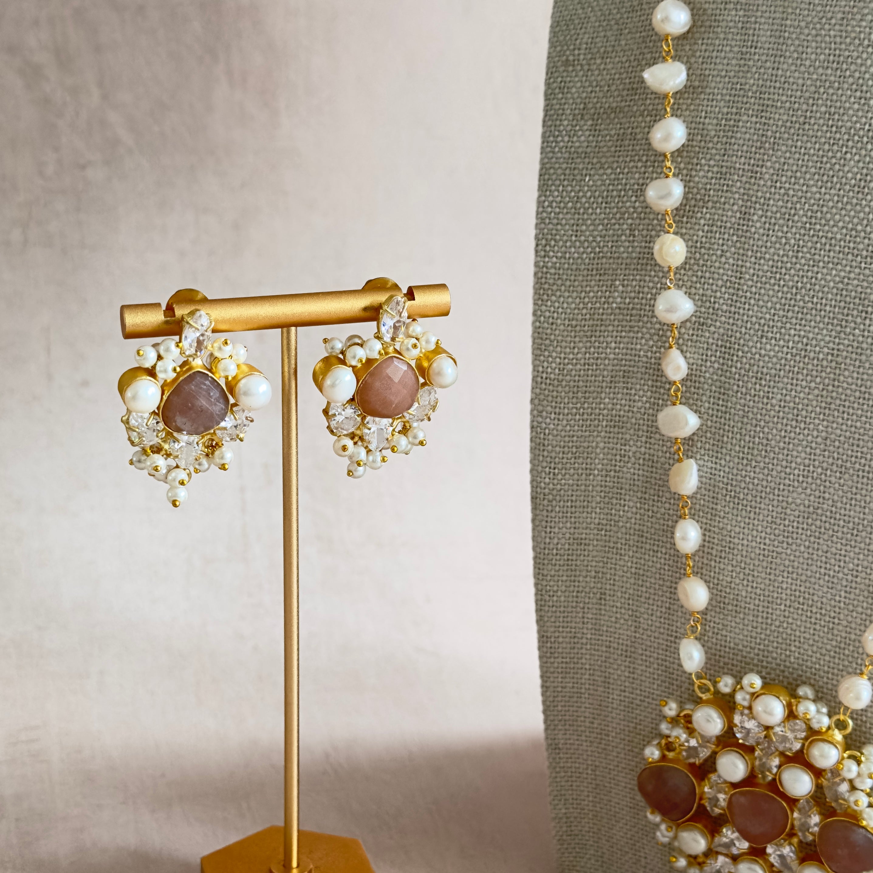 Sabah Nude Pearl Mala Set - Ahseya & Co