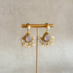 Pearly Lilac Crystal Drop Earrings - Ahseya & Co
