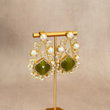 Zohra Olive Pearl Stud Earrings