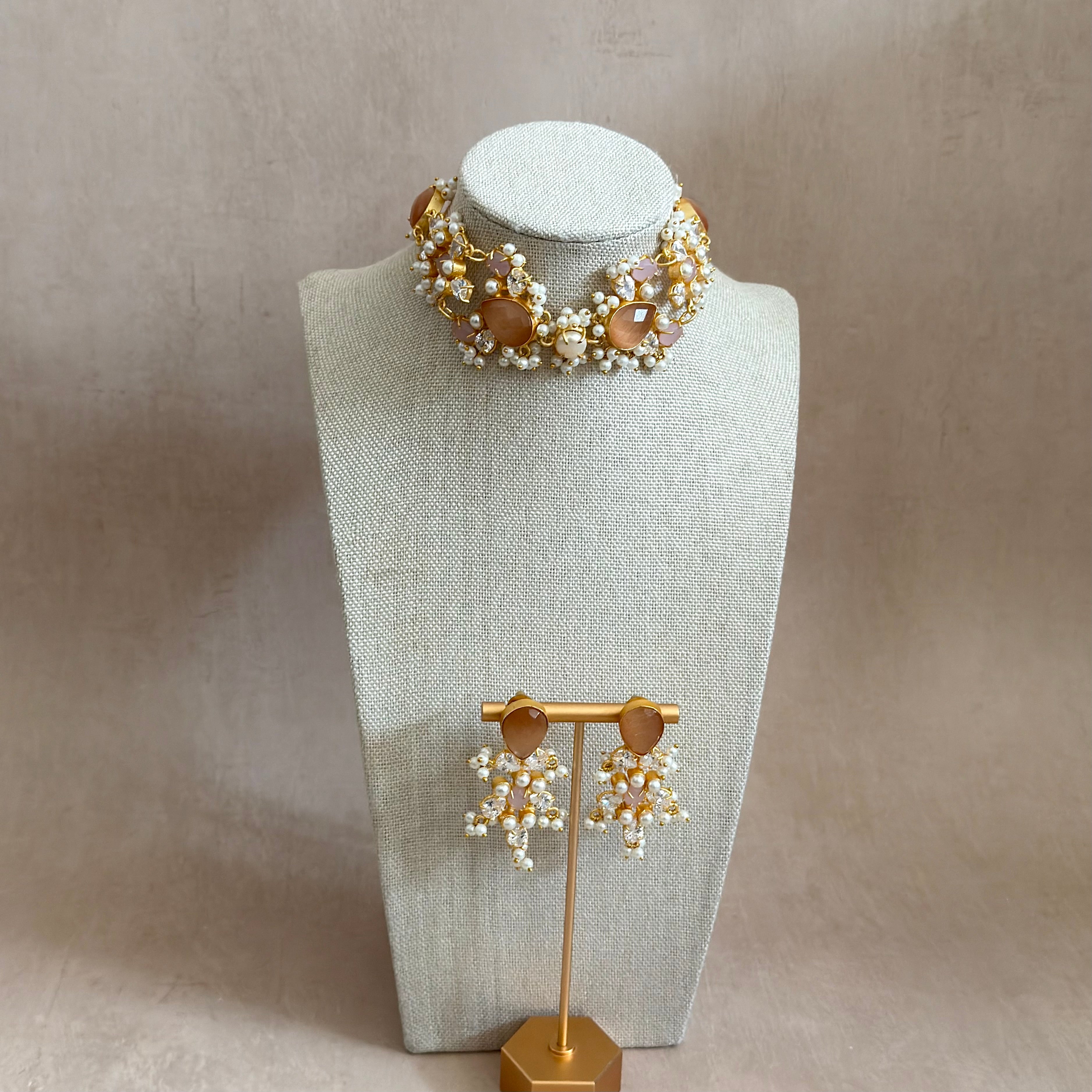 Maria Peach Choker Set - Ahseya & Co