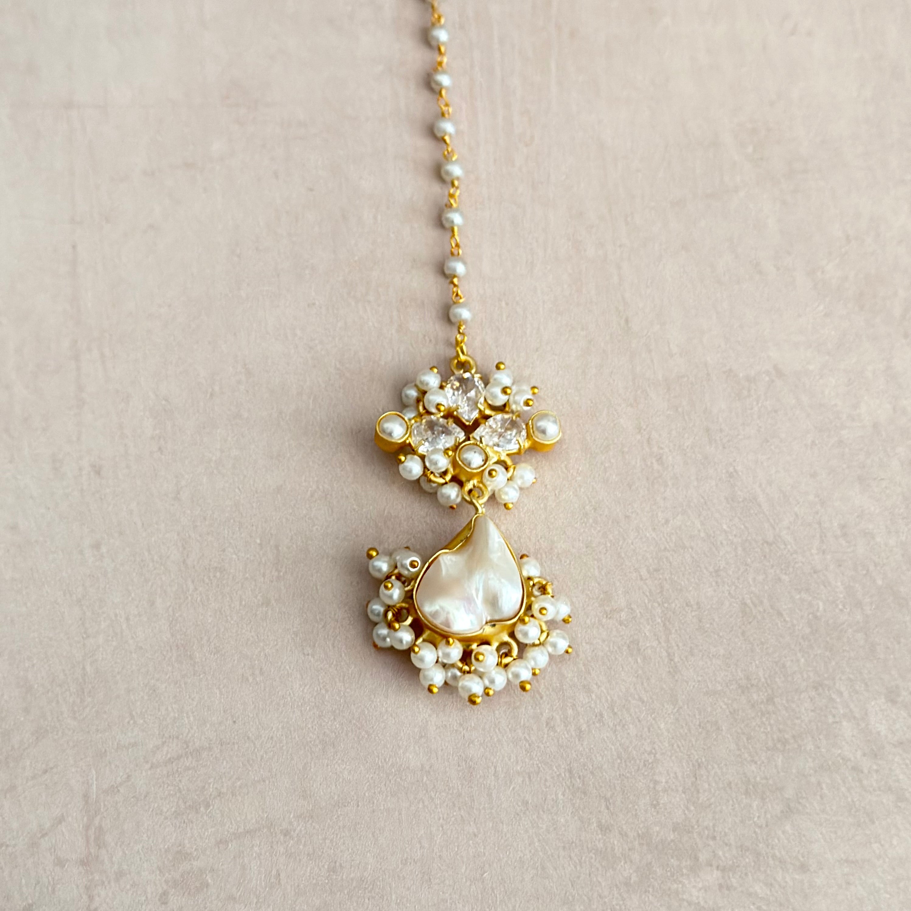 Valencia Pearl Crystal Necklace Set - Ahseya & Co