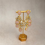 Dania Pink Kundan Drop Earrings