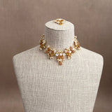 Shyla Peach Pearl Choker Set