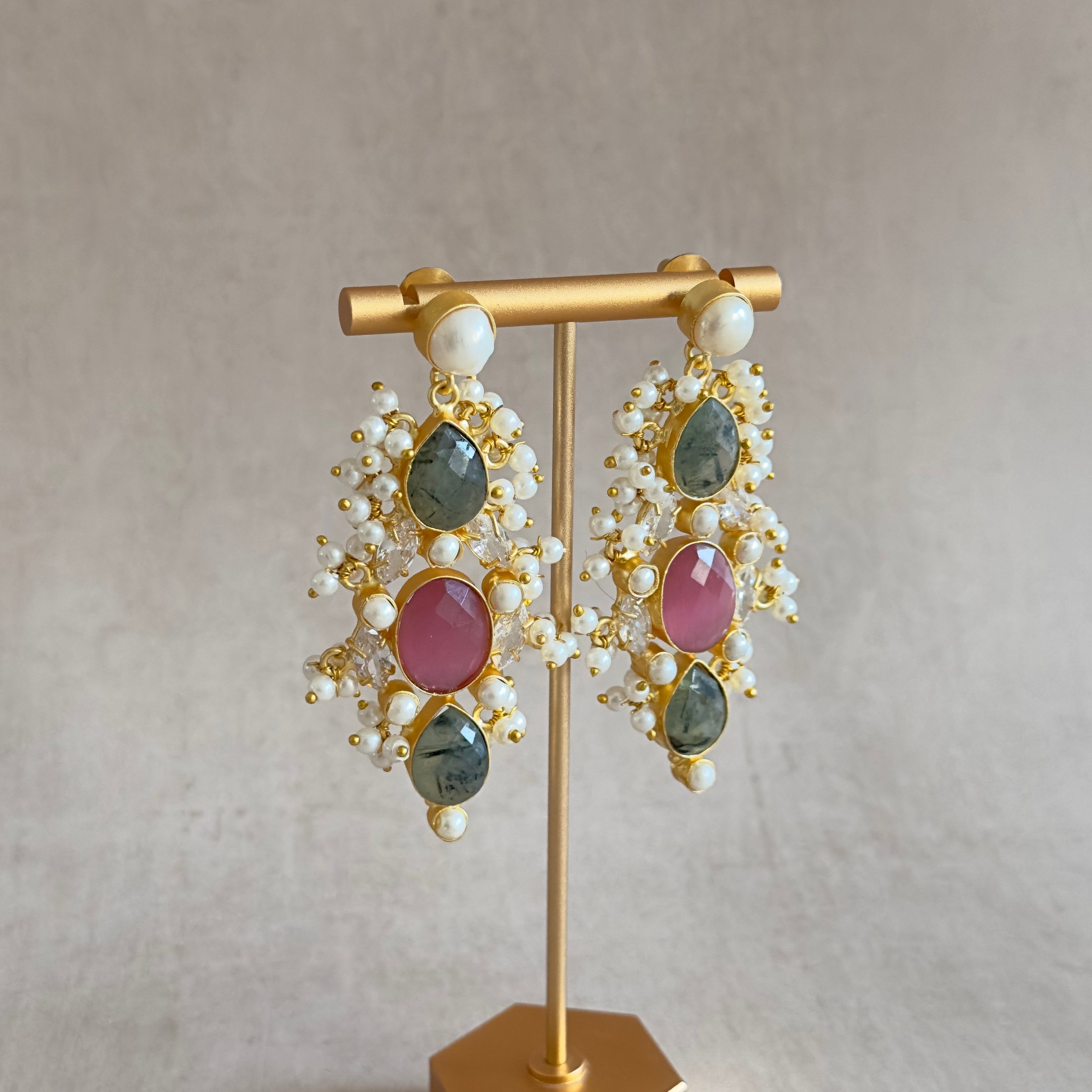 Laleh Olive PInk Tikka Set - Ahseya & Co