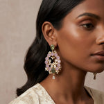 Moona Lilac Crystal Drop Earrings - Ahseya & Co