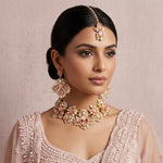 Vayda Pink Crystal Necklace Set - Ahseya & Co