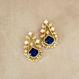 Zohra Navy Pearl Stud Earrings