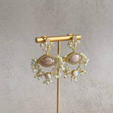 Haneen Nude Crystal Drop Earrings