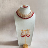 Henna Red Kundan Necklace Set