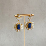 Navy Crystal Drop Earrings