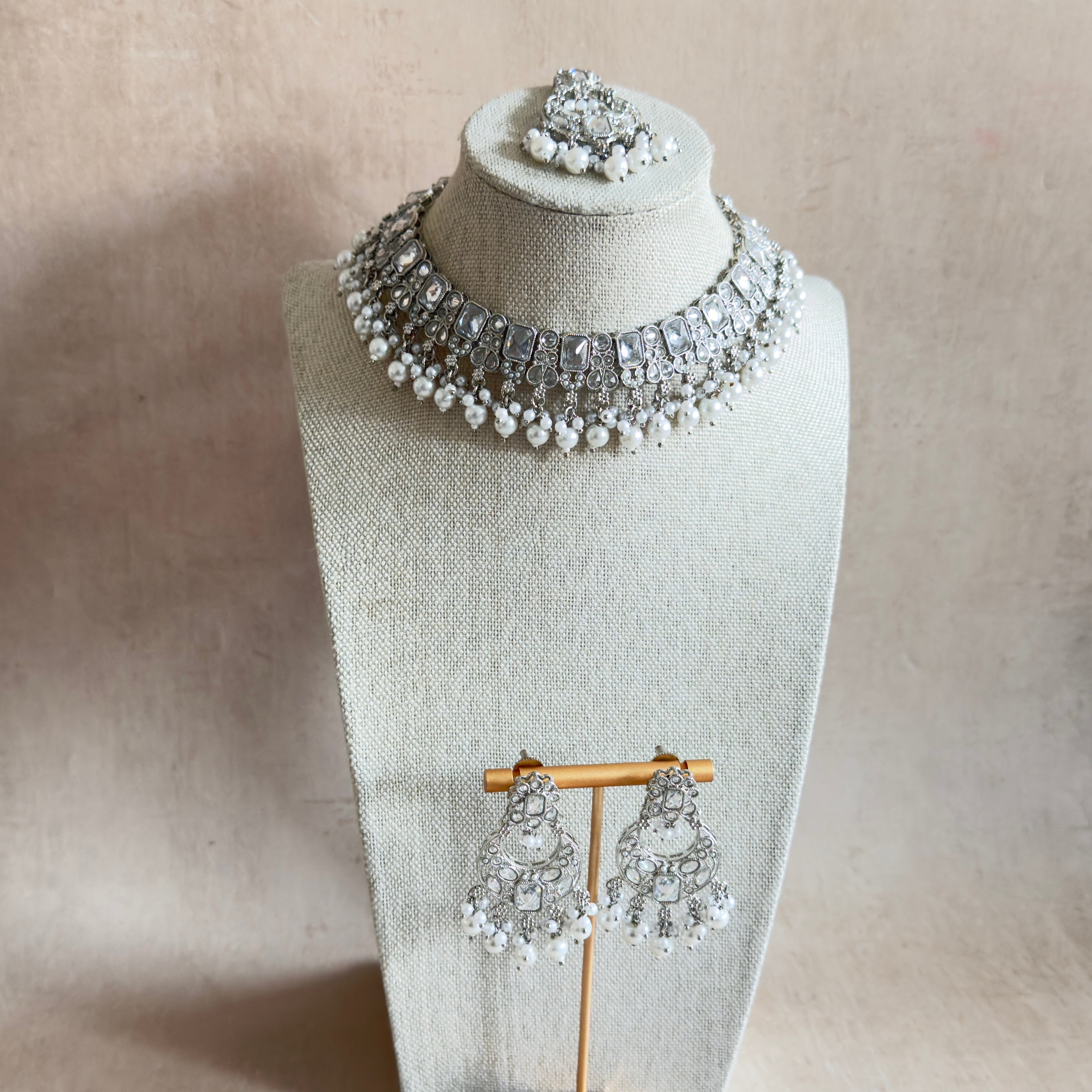 Shahana Silver Necklace Set - Ahseya & Co