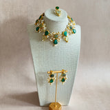 Kaelani Green Crystal Necklace Set - Ahseya & Co