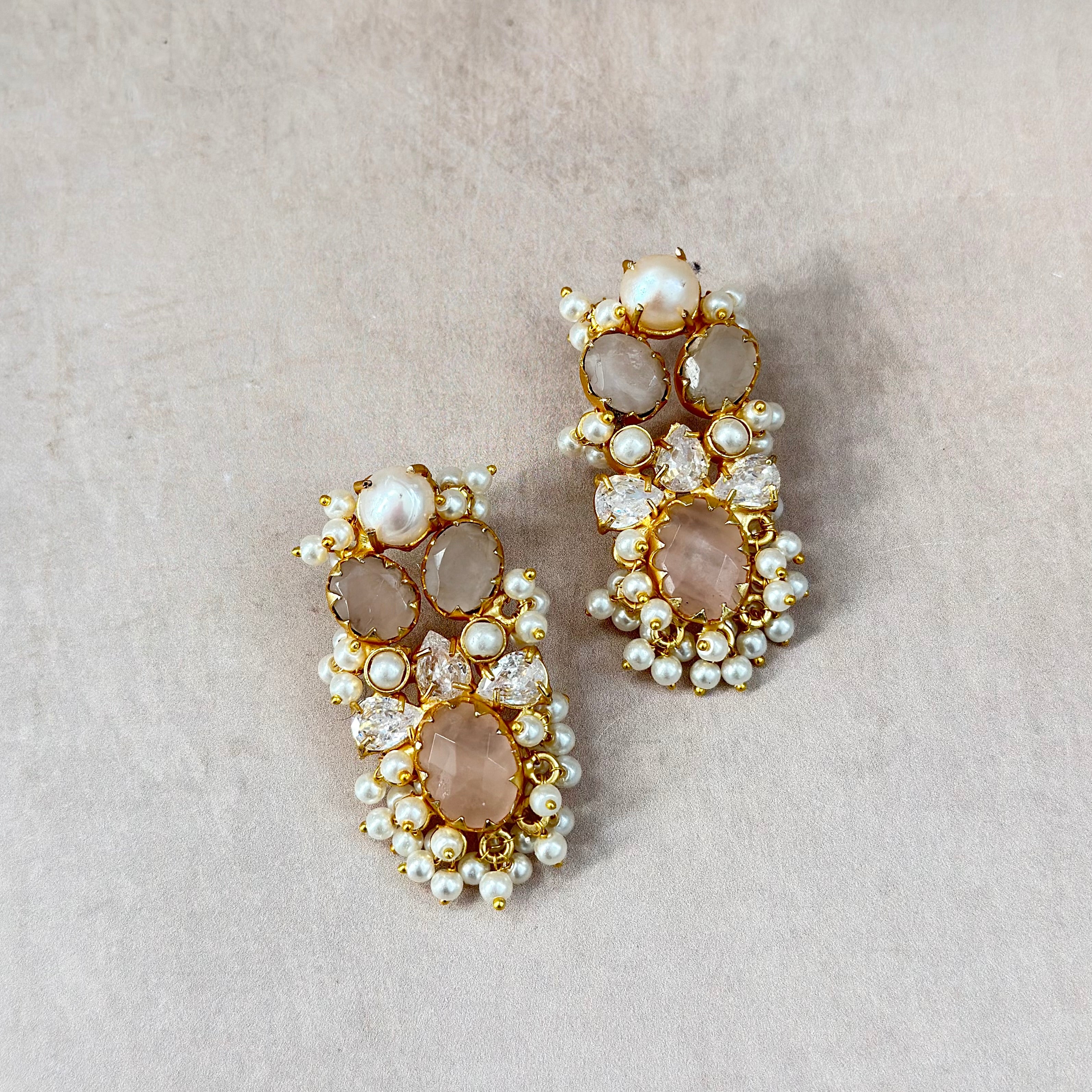 Ayla Rose Pearl Stud Earrings - Ahseya & Co