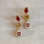 Labeeba Red Drop Earrings - Ahseya & Co