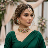 Fatima Pink Jade Choker Set