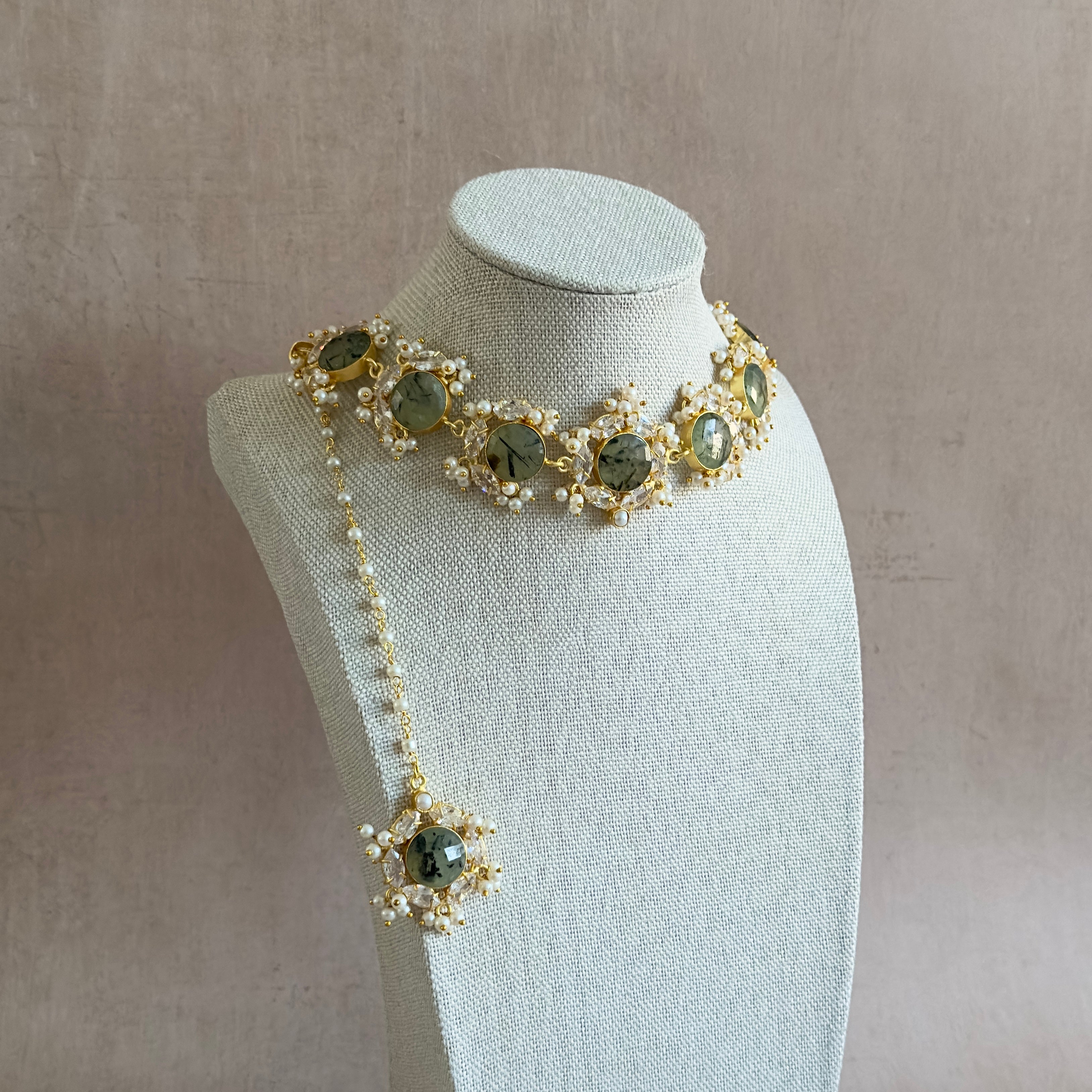 Suki Olive Crystal Choker Set - Ahseya & Co.