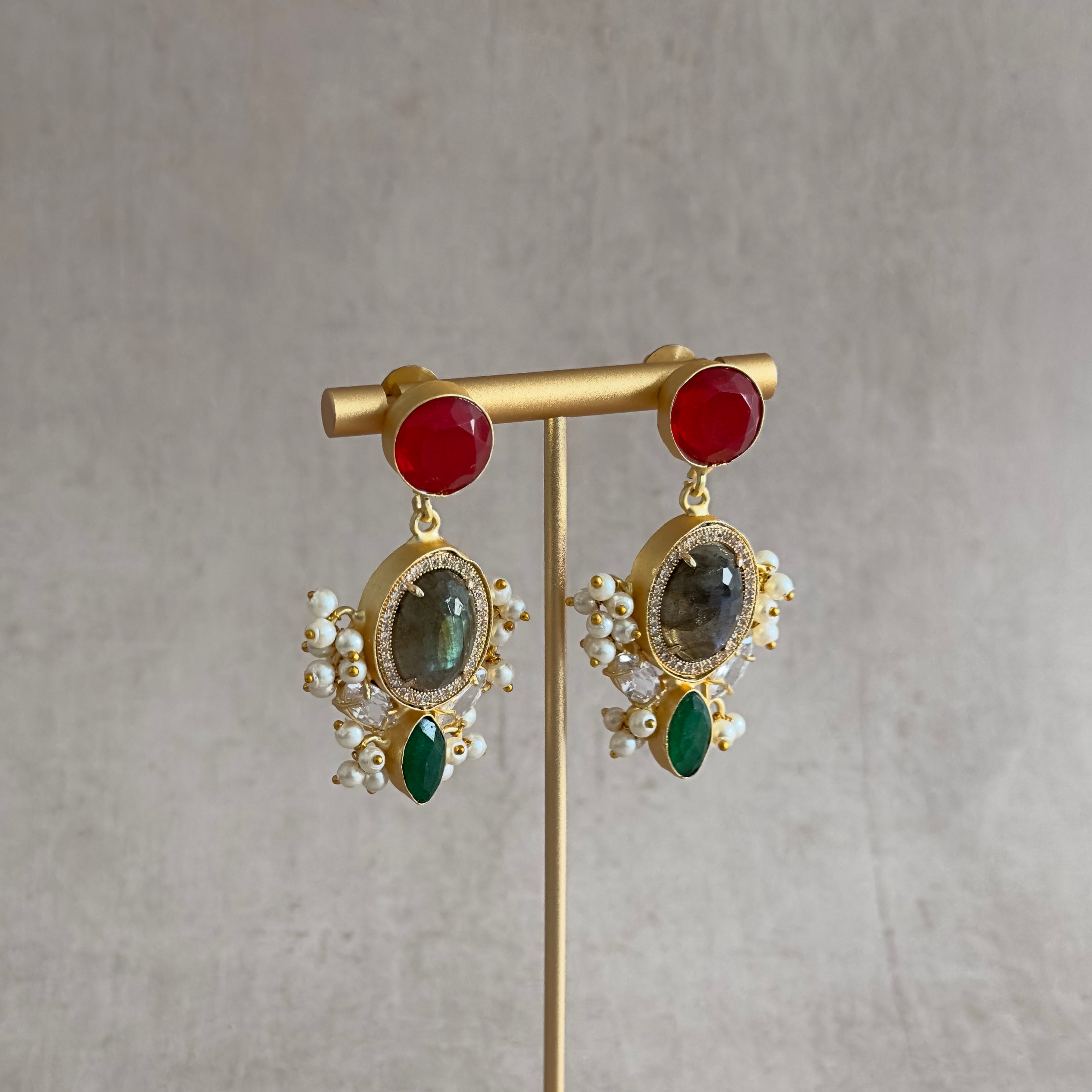 Kora Red Drop Earrings - Ahseya & Co