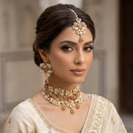 Liyana Peach Crystal Choker Set - Ahseya & Co