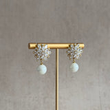 Gold Crystal Pearl Drop Earrings - Ahseya & Co.