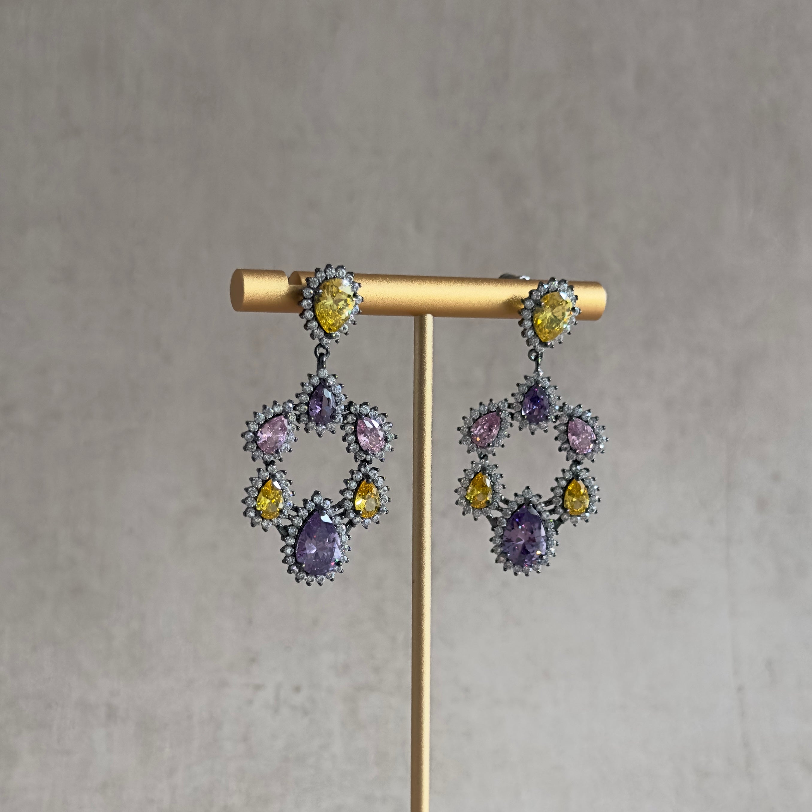 Aizah Crystal Drop Earrings - Ahseya & Co.