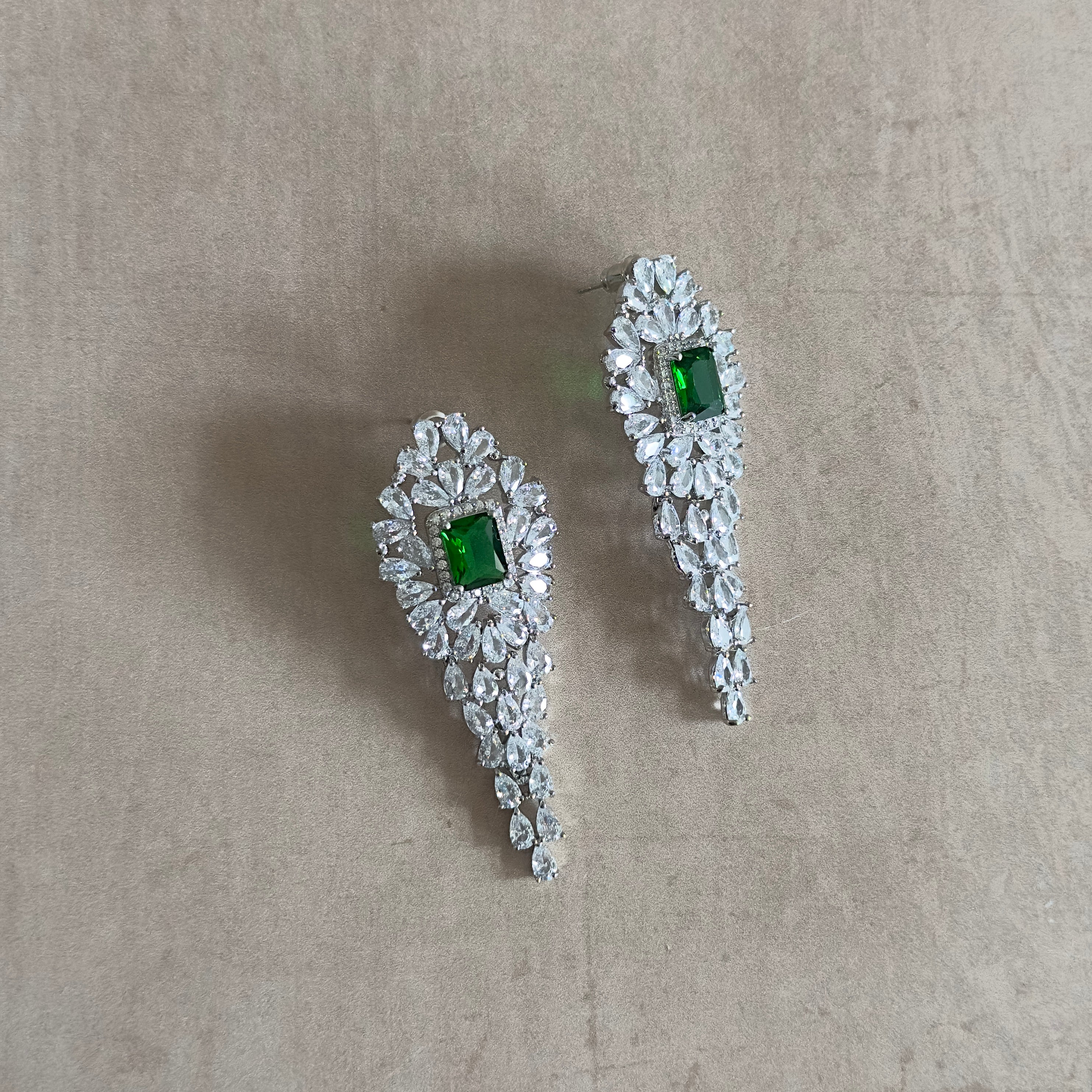 Cassie Green Crystal Earrings - Ahseya & Co.