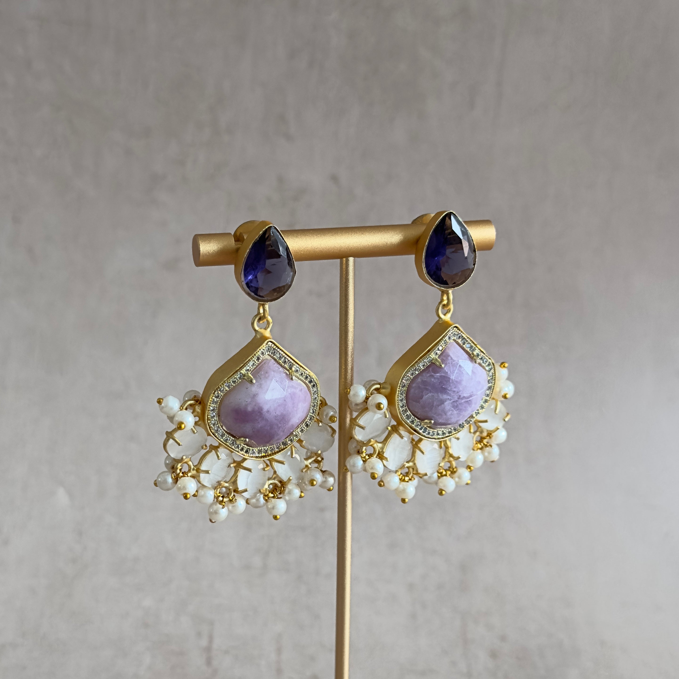 Louisa Purple Drop Earrings - Ahseya & Co