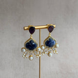 Saira Blue Purple Drop Earrings