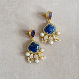 Saira Blue Purple Drop Earrings