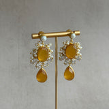 Amber Crystal Drop Earrings