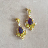 Purple Pearl Drop Earrings