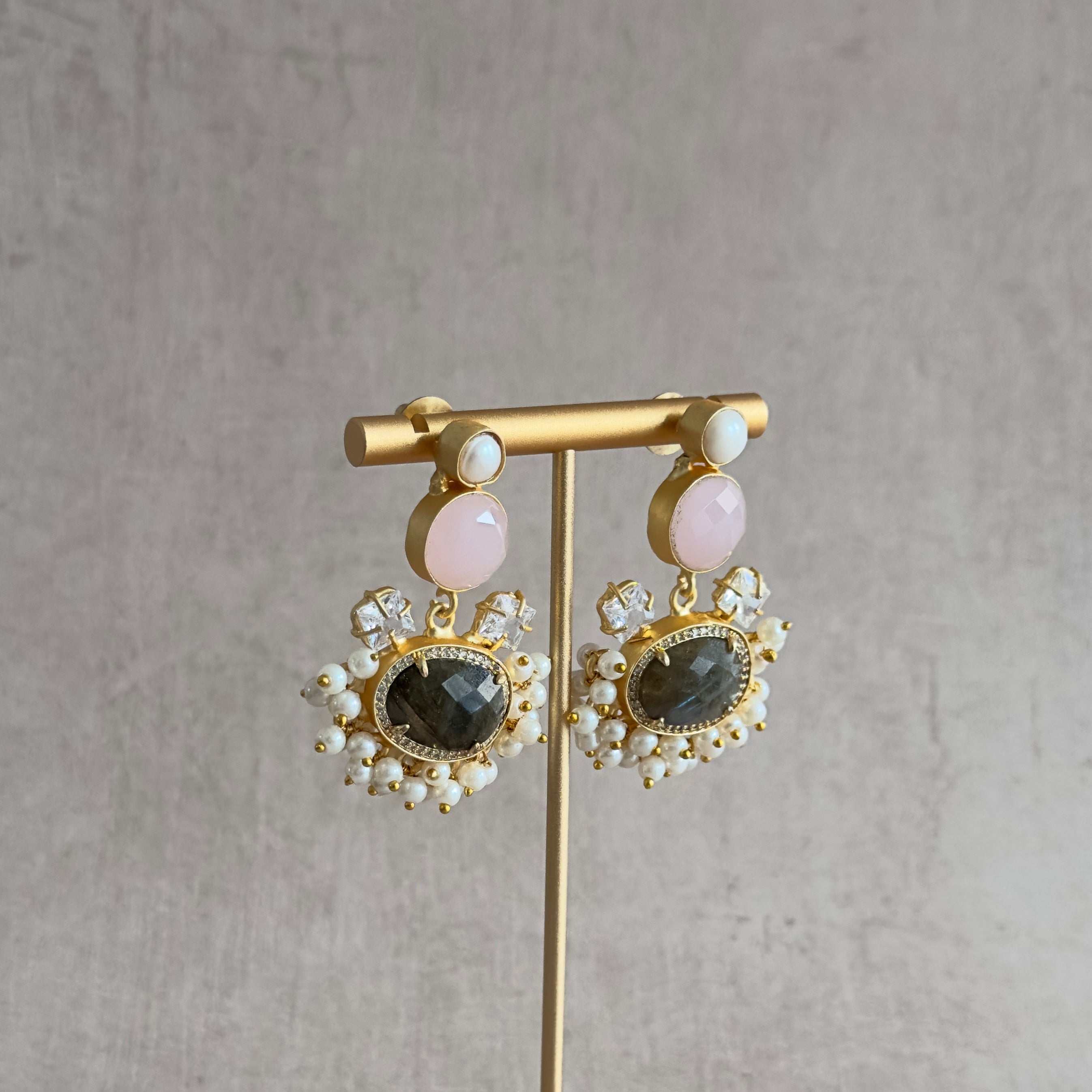 Zoia Pink Drop Earrings - Ahseya & Co