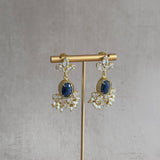 Maryam Navy Crystal Drop Earrings