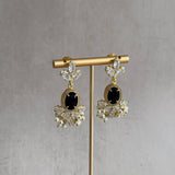 Maryam Black Crystal Drop Earrings