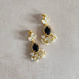 Maryam Black Crystal Drop Earrings