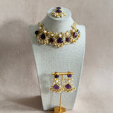 Qadira Purple Pearl Necklace Set