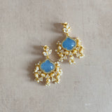 Aisha Blue Crystal Drop Earrings