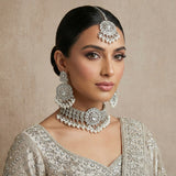 Zareefa Silver Choker Set - Ahseya & Co