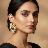Safiya Pearl Crystal Stud Earrings - Ahseya & Co