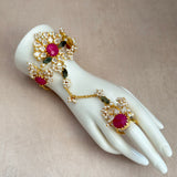 Minal Fuchsia Crystal Hand Harness