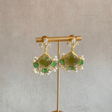 Green Crystal Drop Earrings