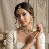 Azura Olive Peach Crystal Necklace Set