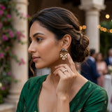 Adela Brown Crystal Stud Earrings